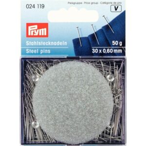 Prym Kopspelden staal met kussen 0.60x30mm zilver