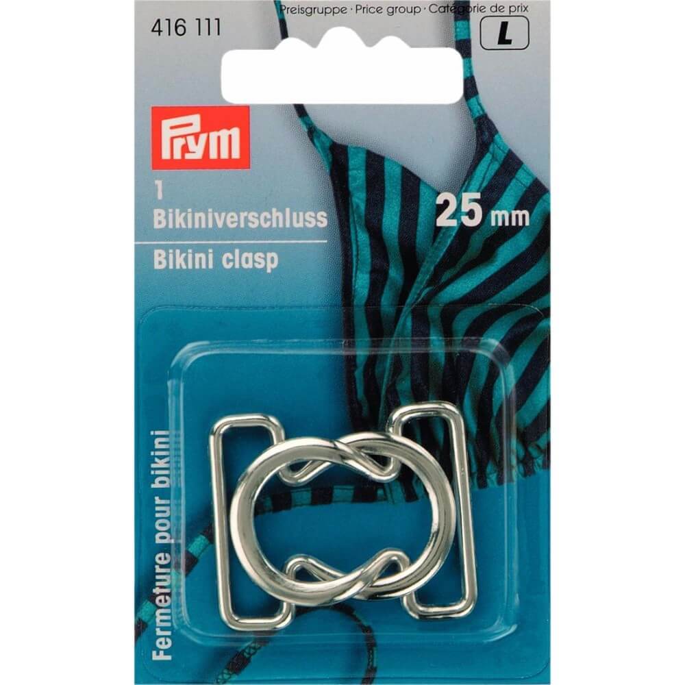 Prym Bikini-ceintuursluiting staal lus 25mm zilver - 5st Prym Bikini-ceintuursluiting staal lus 25mm zilver - 5st