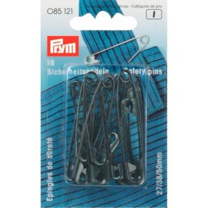 Prym Veiligheidsspelden staal ast. 27-38-50mm zwart 18st