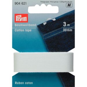Prym Katoenband 20mm wit 3m