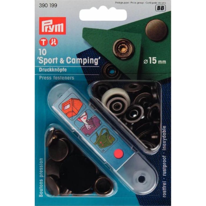 Prym Naaivrijedrukknopen Sport en camping 15mm zilver Prym Naaivrijedrukknopen Sport en camping 15mm zilver