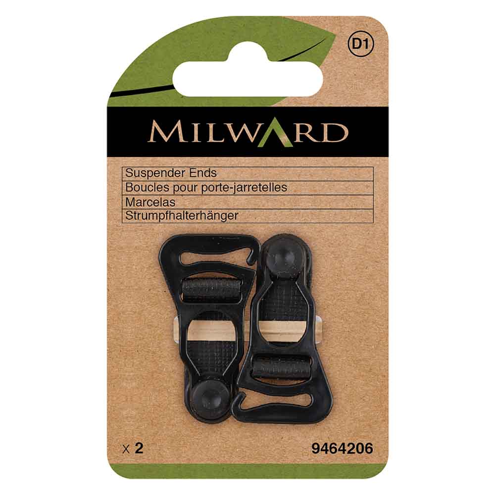 Milward Jarretelclips kunststof zwart 2stuks Milward Jarretelclips kunststof zwart 2stuks
