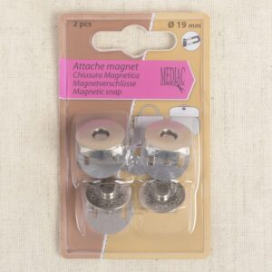 Magnetische klinknagelsluiting zilver 19mm 2st.