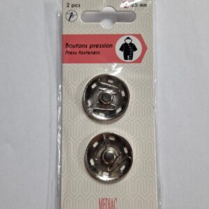 Naaidrukknopen 25mm, 8st. zilver