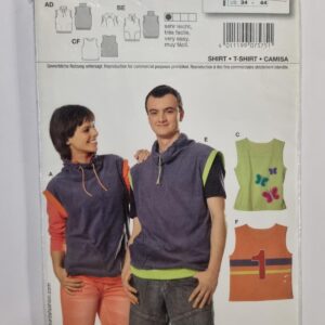 Burda 7575 shirt zonder mouwen