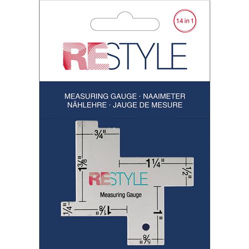 Restyle 14 in 1 naaimeter 100% metaal 5.7 x 5.7cm Restyle 14 in 1 naaimeter 100% metaal 5.7 x 5.7cm