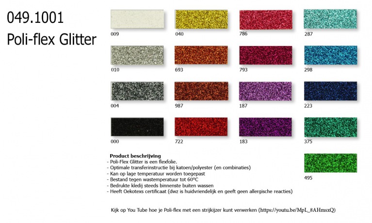 Flex-folie Glitter transferfolie 20 x 25cm zilver Flex-folie Glitter transferfolie 20 x 25cm zilver
