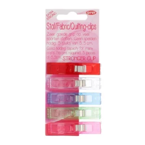 Opry stof en quilting clips extra sterk 5.5mm 5st.