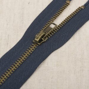 Broekrits niet deelbaar brons 10cm marine blauw